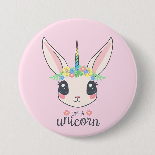 Bunny Unicorn Button (Vorderseite)