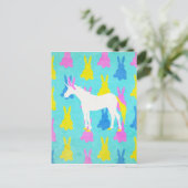 Bunny Unicorn Postkarte (Stehend Vorderseite)