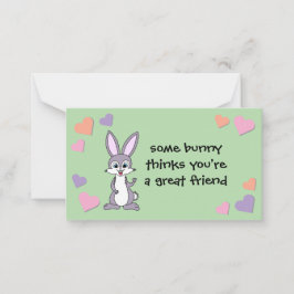 Bunny Valentine Card mit Umschlag Hinweiskarte