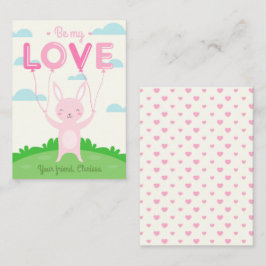 Bunny Valentinstag Card Kinder mit Liebe Ballon Mitteilungskarte