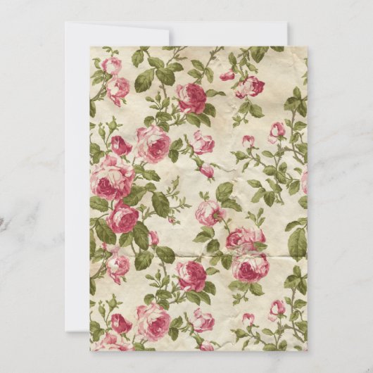 Bunny Viktorianisch Floral Shabby Chic Party Einla Einladung (Rückseite)