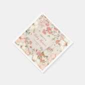 Bunny Vintag Floral Foliage Baby Dusche Serviette (Ecke)