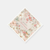 Bunny Vintag Floral Foliage Girening Serviette (Ecke)