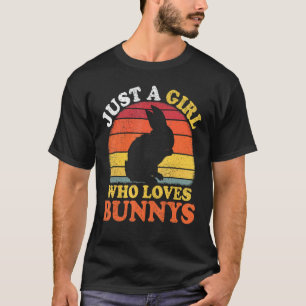 Bunny Vintag nur ein Mädchen, das Bunnys Lieben T-Shirt