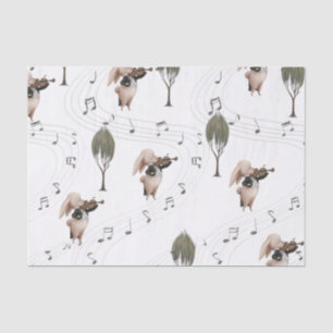 Bunny Violinist Tissue Paper Seidenpapier