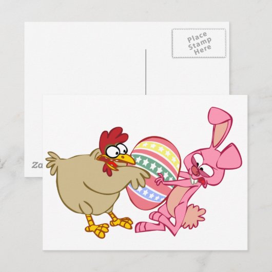 BUNNY VS CHICKEN POSTKARTE (Vorne/Hinten)