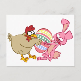 BUNNY VS CHICKEN POSTKARTE
