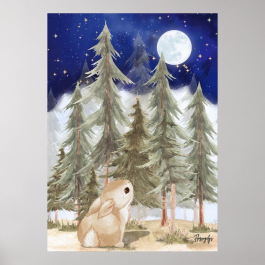 Bunny Wall art Poster  Starry Night (Vorne)