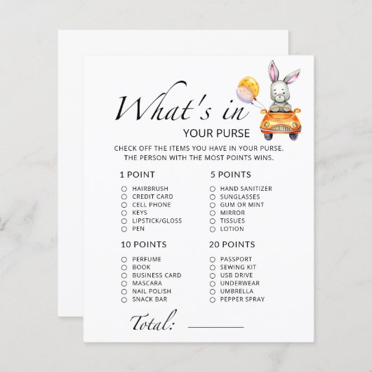 Bunny Was ist in deinem Baby-Duschspiel in der Han (Vorne/Hinten)