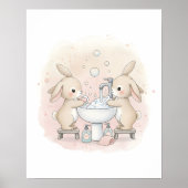 Bunny Wash Squad Kinder Badezimmer Wandbild Poster (Vorne)