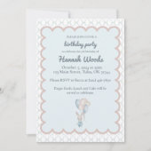 Bunny Watercolor Ballon Party Einladungen (Vorderseite)