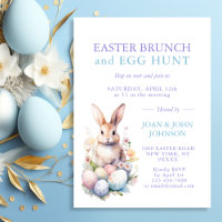 Bunny Watercolor Egg Osterbrunch & HUNT