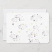 Bunny Watercolor Elegante Girl Babydusche Einladung (Rückseite)