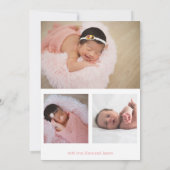 Bunny watercolor Girl Geburtserklärung Einladung (Rückseite)