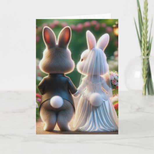 Bunny Wedding Glückwunsch Karte (Vorderseite)