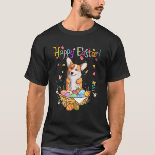 Bunny Welsh Corgi Hund Hund Happy Ostertag mit Ost T-Shirt