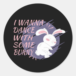 Bunny Will mit Tanzpartner Classic Ro zu tanzen Runder Aufkleber