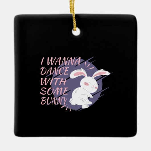 Bunny Will mit Tanzpartner zu tanzen Keramikornament (Vorderseite)