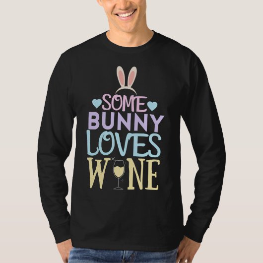 Bunny Wine Drinker Ein paar sonnige Lieben Ostern T-Shirt (Vorderseite)