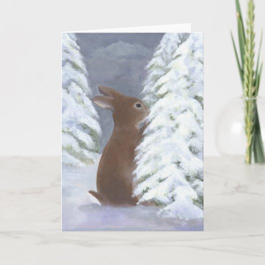 Bunny Winter Card Feiertagskarte (Vorderseite)