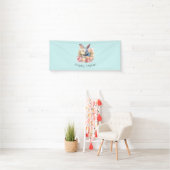 Bunny with a Garland of Roses Cute Easter Banner (Insitu)