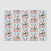 Bunny with a Garland of Roses Cute Pattern Seidenpapier (Vorderseite)