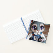 Bunny with a Toy Car in Denim Overalls   Notizblock (Innenseite)