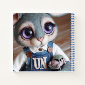 Bunny with a Toy Car in Denim Overalls   Notizblock (Rückseite)