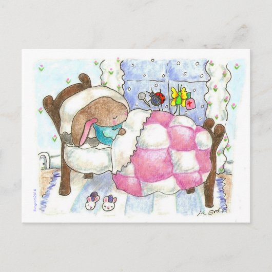 Bunny With Bugs Postkarte (Vorderseite)