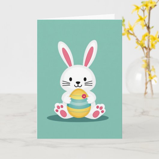 Bunny With Egg Celebration Card Karte (Gelbe Blume)