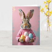 Bunny With Pastel Eggs Card Karte (Gelbe Blume)