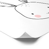 Bunny Woodland Animal Kinderzimmer Art Schwarzweiß Poster (Ecke)