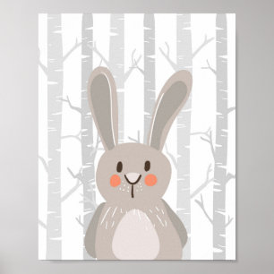 Bunny Woodland Animal Kinderzimmer Mauer Prinz Poster