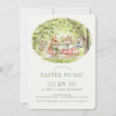 Bunny Woodland Animals Easter Picnic Einladung (Vorderseite)