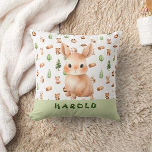 Bunny Woodland Animals Pattern Baby Boy Kinderzimm Kissen