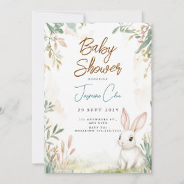 Bunny Woodland Babydusche Einladung