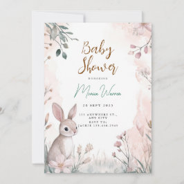 Bunny Woodland Babydusche Einladung