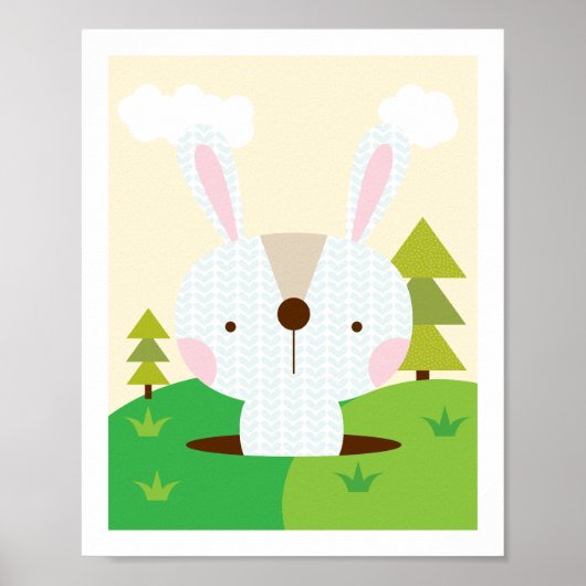 Bunny - Woodland Friends Kinderzimmer Wall Art Poster (Vorne)