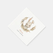 Bunny Woodland Thema Girl Babydusche Serviette (Ecke)