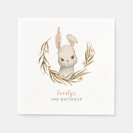Bunny Woodland Thema Girl Geburtstagsparty Serviette