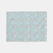 Bunny Wreath Clouds & Raindrops - Blau Fleecedecke (Vorderseite (Horizontal))