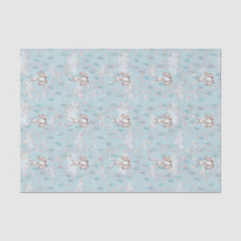 Bunny Wreath Clouds & Raindrops - Blau Seidenpapier