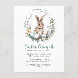 Bunny Wreath Osterfeier Egg Hunt Feiertag Party Feiertagspostkarte