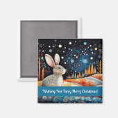 Bunny wünscht dir frohe Weihnachten! Magnet (Vorderseite/Rückseite)
