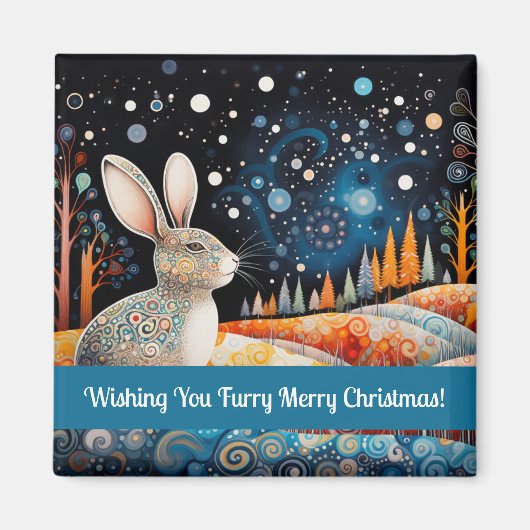 Bunny wünscht dir frohe Weihnachten! Magnet (Vorne)