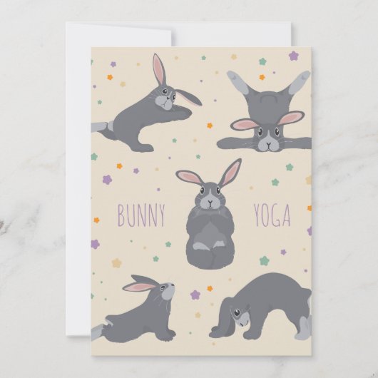 Bunny Yoga Einladung (Vorderseite)