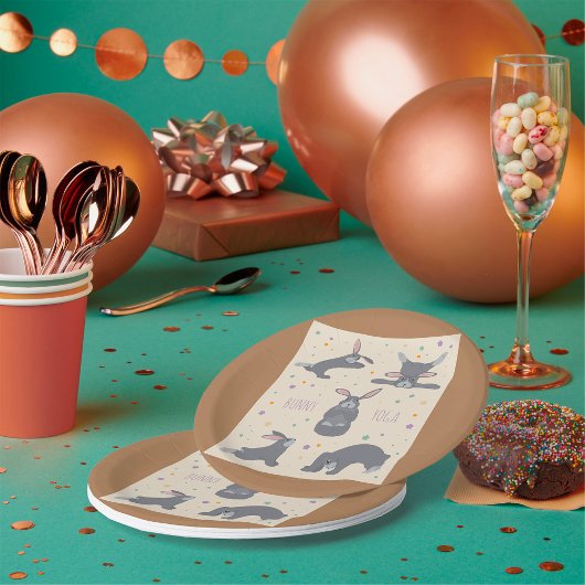 Bunny Yoga Pappteller