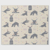 Bunny Yoga Pose Übung Tierumhüllungspapier Geschenkpapier (Flach)