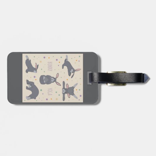 Bunny Yoga Poses Funny Rabbit Gepäckanhänger (Rückseite horizontal)