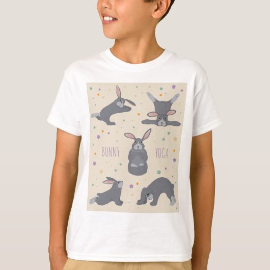 Bunny Yoga Poses Funny Rabbit T-Shirt (Vorderseite)